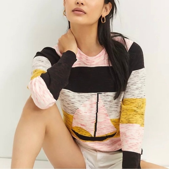 Anthropologie Sailboat Striped Sweater Size Small - Picture 1 of 11